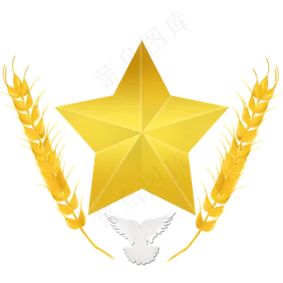 党建金色五角星麦穗