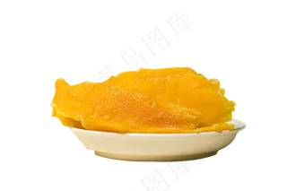 一盘黄色水果芒果干