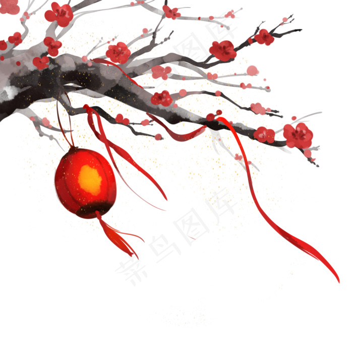 古风春节灯笼装饰,免抠元素(2200X2200(DPI:300))psd模版下载