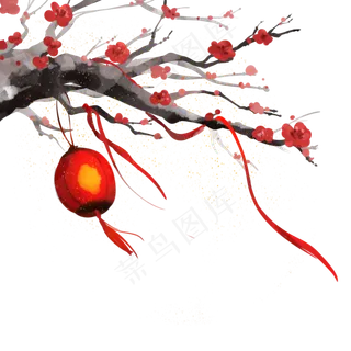 古风春节灯笼装饰,免抠元素