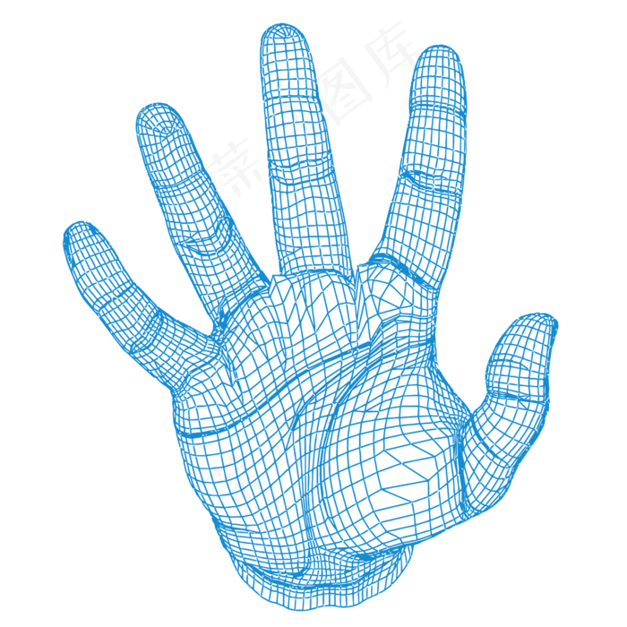 AI智能线性高科技手掌,免抠元素