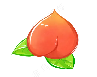 带叶子的水果桃子