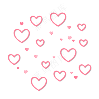 情人节粉色剪纸质感爱心元素