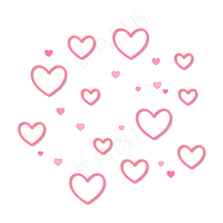 情人节粉色剪纸质感爱心元素