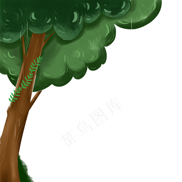 一棵绿色的大树免抠图(2000X2000(DPI:300))psd模版下载
