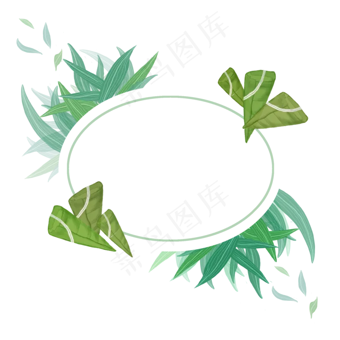 端午节艾叶粽子盘子形状边框(2000X2000(DPI:300))psd模版下载