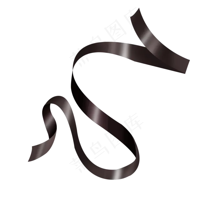 黑色丝带,免抠元素