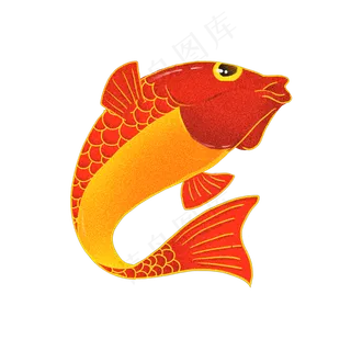 新年立体红金鲤鱼,免抠元素