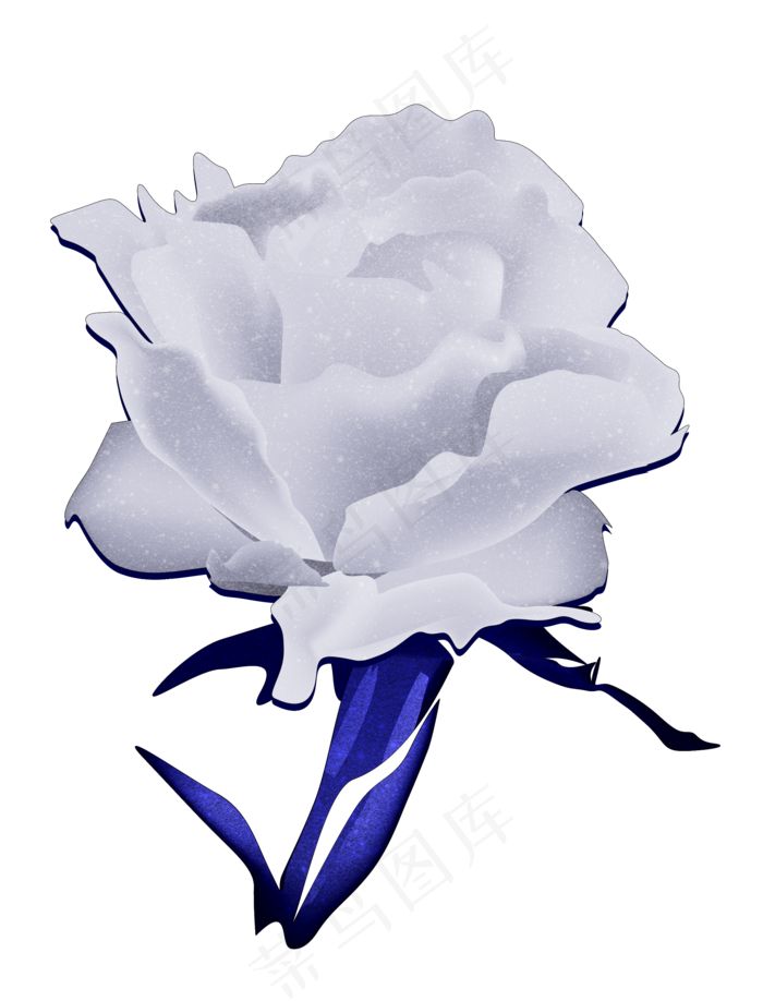 银色情人节玫瑰png素材