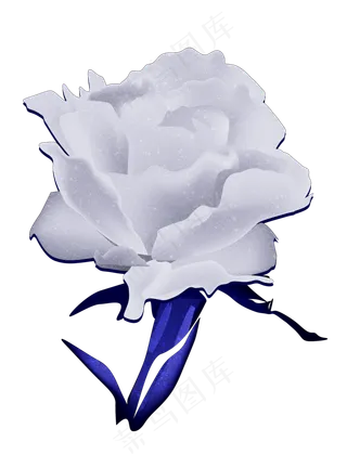 银色情人节玫瑰png素材