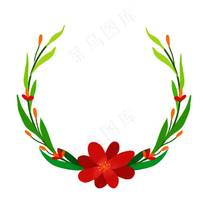夏天花朵花环(3000X3000(DPI:300))psd模版下载