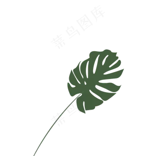 一根卡通芭蕉叶子免扣图