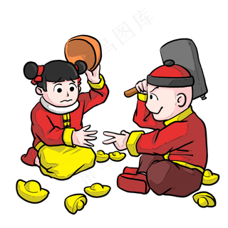 鼠年贺新年调皮的福娃,免抠元素