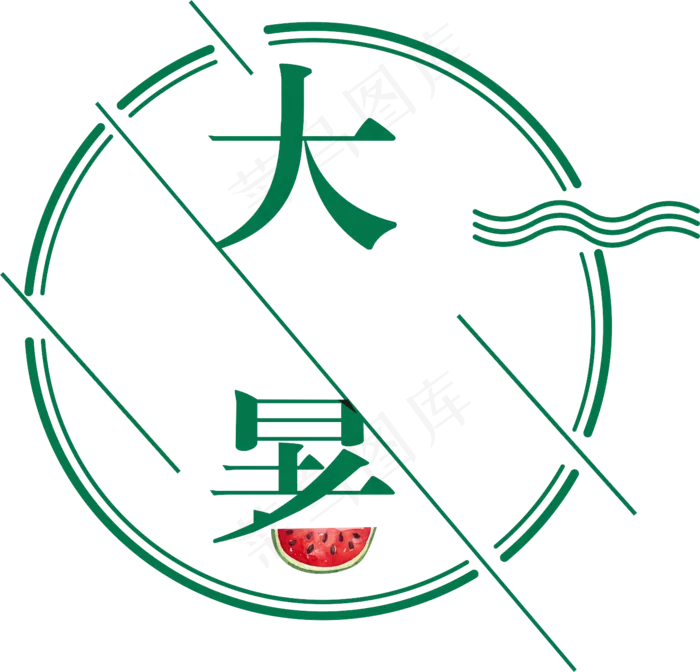 卡通大暑艺术字(1383X1328)eps,ai矢量模版下载