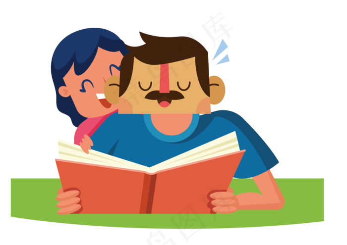 卡通父亲节父女亲情人物