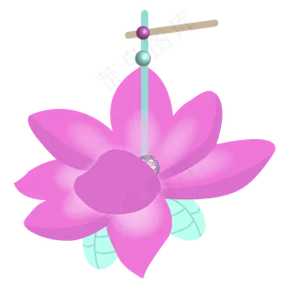 粉色荷花个性2.5d装饰灯笼a