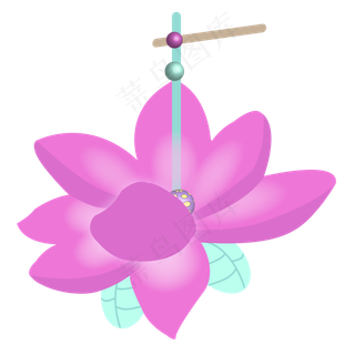 粉色荷花个性2.5d装饰灯笼a