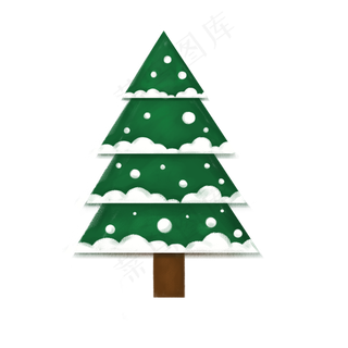 圣诞节雪花树可爱平安夜PNG,免抠元素