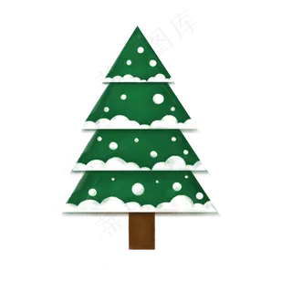 圣诞节雪花树可爱平安夜PNG,免抠元素