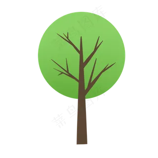 植树节绿色大树手绘