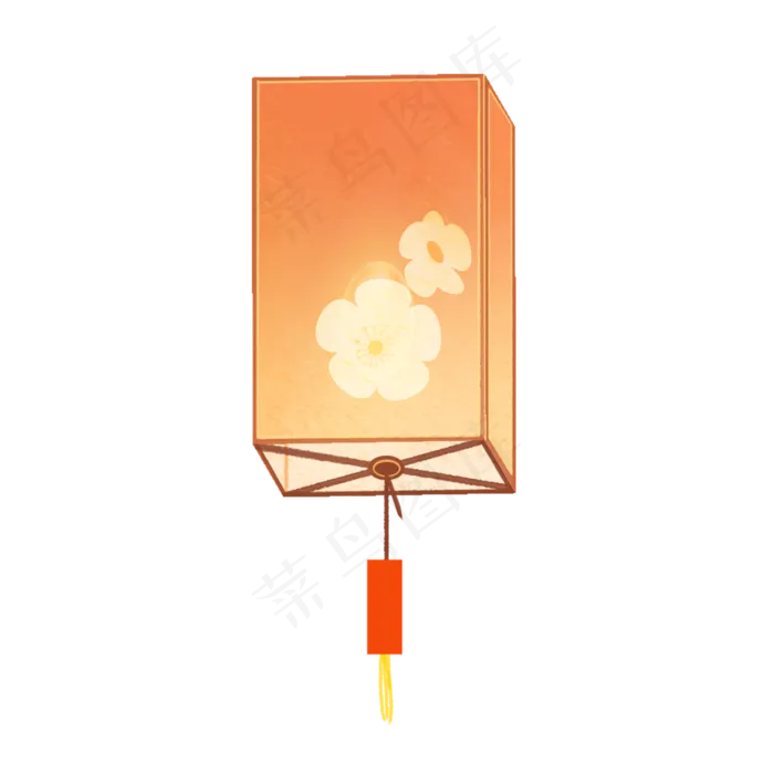 手绘中国风宫灯系列桃花源(2000X2000(DPI:299))psd模版下载