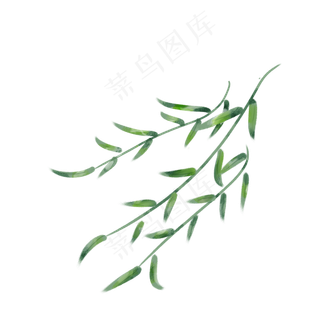 水墨水彩风柳条PNG