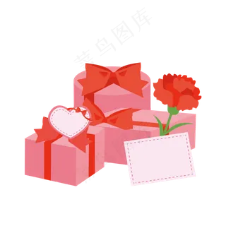情人节粉红色手绘卡通情人节礼盒