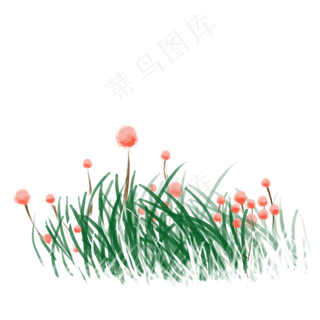手绘小清新水彩草地花卉