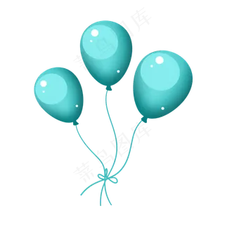 蓝色矢量气球免抠图