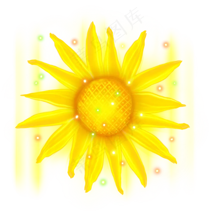 光感彩色荧光唯美太阳花,免抠元素(2000X2000(DPI:300))psd模版下载