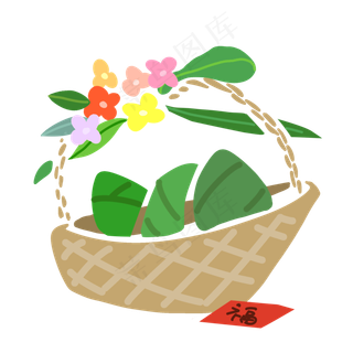 端午节吉祥如意福字花篮粽子