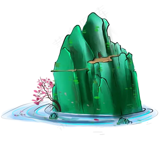 中国风河流和山峰