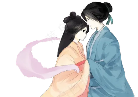 七夕节动漫古风牛郎织女插图,免抠元素 七夕节动漫古风牛郎织女插图,免抠元素
