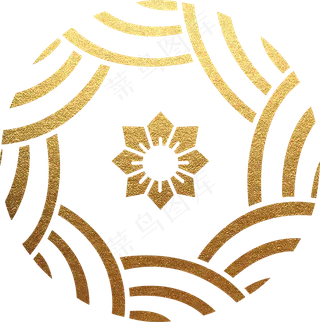 贴金中国装饰花图案