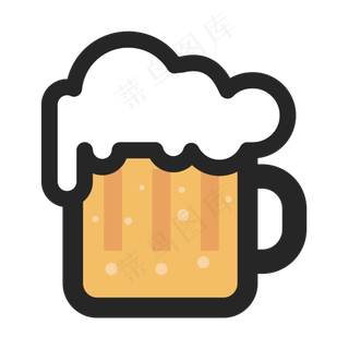 夏天卡通啤酒清凉矢量图,免抠元素