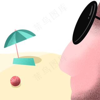 简约夏日海滩男人墨镜父亲节