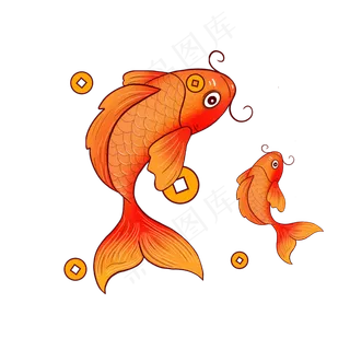 春节锦鲤鲤鱼,免抠元素