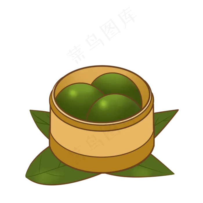 清明节青团手绘免扣图(2480X2480(DPI:299))psd模版下载