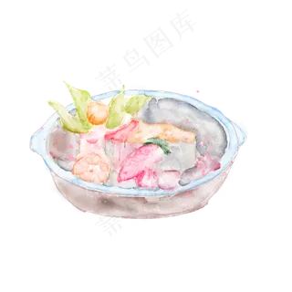 手绘水彩水果蛋糕草莓拼盘 手绘水彩水果蛋糕草莓拼盘