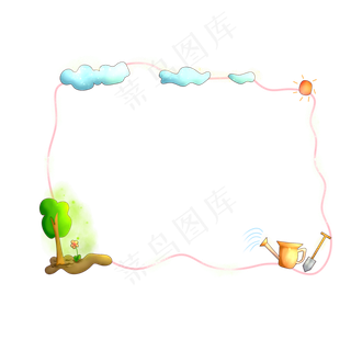 植树节种植树木边框,免抠元素