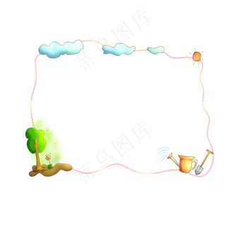 植树节种植树木边框,免抠元素