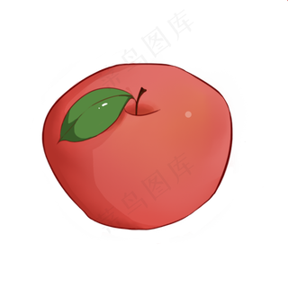 水果手绘卡通小物件苹果矢量图