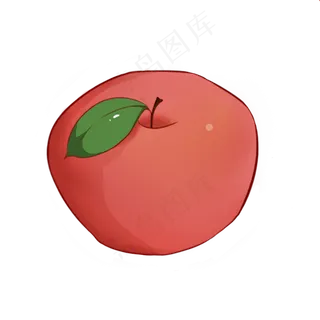 水果手绘卡通小物件苹果矢量图