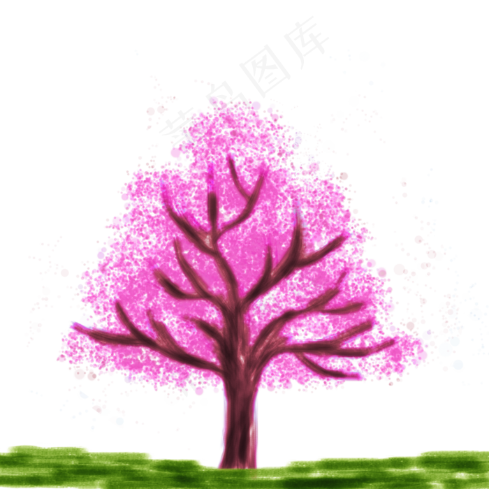 中国风水彩樱花树生活用品封面产