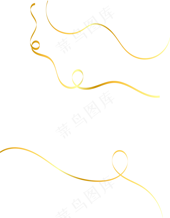 金色节庆闪耀绸带,免抠元素(1500*1914px 72 dpi )