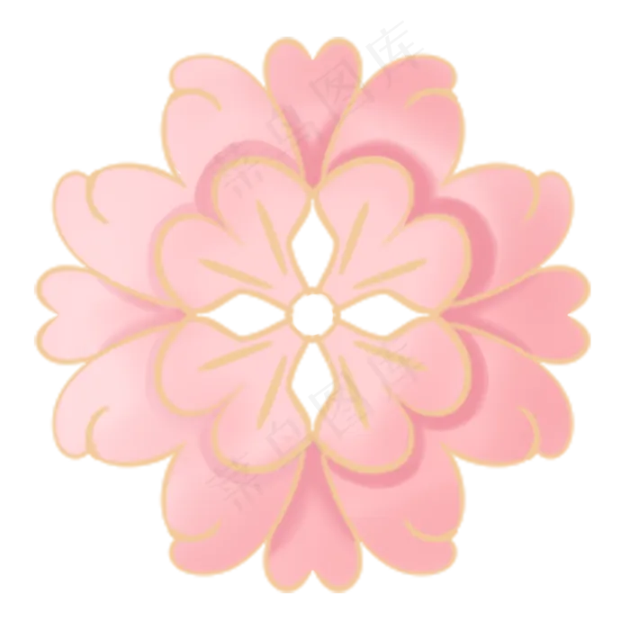 节日边框立体剪纸花,免抠元素(2050X2050(DPI:299))psd模版下载