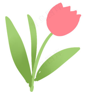 一只卡通的鲜花植物