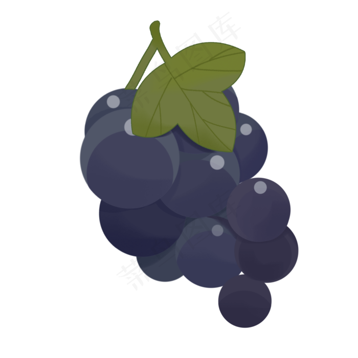 葡萄卡通装饰紫色叶子水果