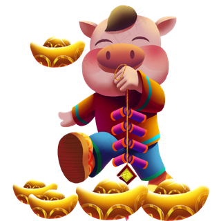 猪年主题手绘免抠元素