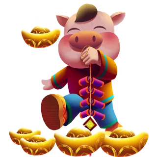 猪年主题手绘免抠元素